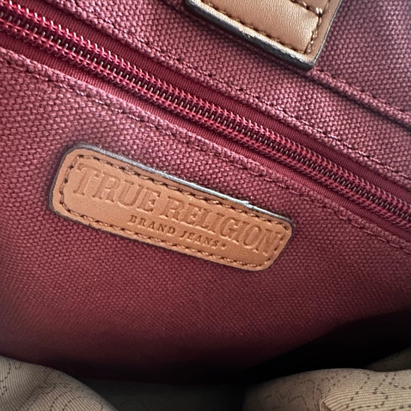 True Religion Tote Shoulder Bag Burgundy - Picture 5 of 7